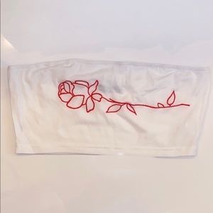 Embroidered bandeau top